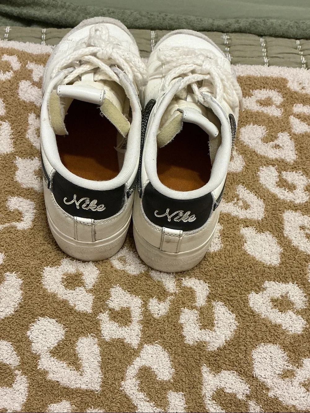 Nike Kids White Sneakers with Black Swoosh